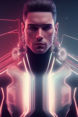 cyberpunk, head, men, portrai, tron