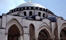 hagia sophia mosque building dramatic off center outside