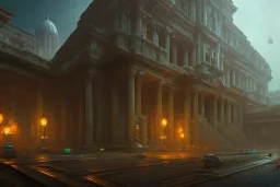 video game level design, sci-fi, latin architecture, cinematic, concept art