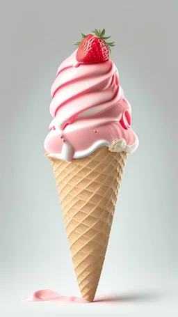 Strawberry Ice cream cone