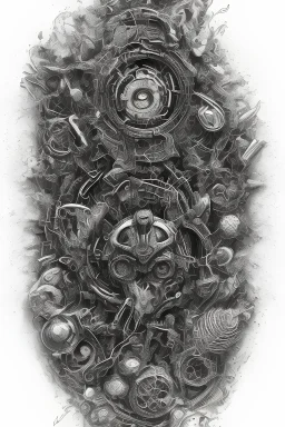 A drawing line work and dotwork design black in on white background of a hand tilted downwards and from the hand a bunch of dirt or sand falling down