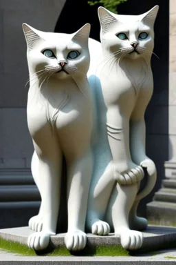 Sick unnatural looking cats. Extra legs, extra heads. Cementary in Vienna.