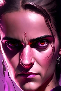 actress emma watson, purple skin