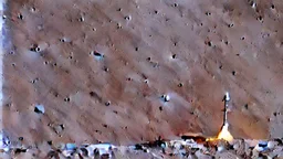 A Tesla semi-truck is racing at top speed on the Moon, by the landing site of the 'Apollo 11'. CINEMATIC. WIDE ANGLE LENS.