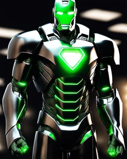 Super IRONMAN armor, kryptonite powered, black armor, black chrome, green lights, built by wayne enterprises, designed by stark https://stablecog.com/generate?o=ea7ba378-448b-4658-8ad5-81f270778c7cindustrieshttps://stablecog.com/generate?o=37b70ee1-cbf6-4de2-8ffe-0e02f33ce34f photorealistic, military display, weapons test,