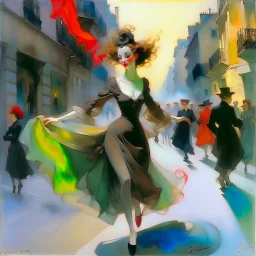 woman dancing in the street Leonor Fini