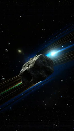 asteroid through space, speed