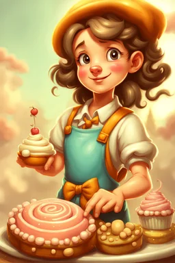 a cartoon character thirty years old confectioner , an ultrafine detailed painting by senior character artist, featured on polycount, sots art, artstation hd, 2d game art, behance hd