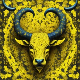 Yellow and crackled Torturous Horns- psychedelic AI Art