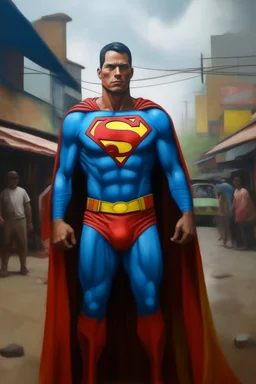 Superman is a narco colombia oil canvas