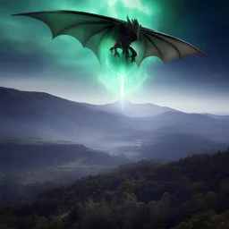 image framed with a thin border of celtic designs, story book cover format, A winged celestial dragon in flight above a forested mountain, against a background of brilliantly glittering stars, hd 4k, fine sharp detail