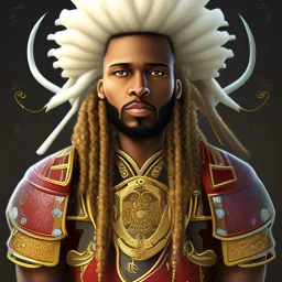 Guerreiro samurai afro com dreads