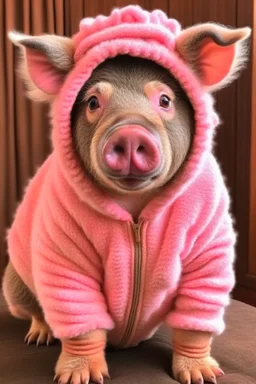 Pig dressed like a bear