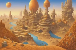 A [complicated sci-fi] alley of sphinxesin the style of Jacek Yerka's Surreal [tomorrow] land, Imagination Unveiled, on the desert planet Gliese, Captivating by Pranckevicius by Gonsalves hyperdetailed by Ian miller