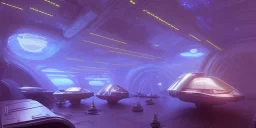 Spaceship indoor, ultra realistic, intricate details, ultra highly detailed, shiny, smooth, studio quality, octane render, Surrealism, Triadic colour scheme,glow-stick, ambient lighting,nightclub lighting, polaroid, 100mm, --ar 1:1 --v4