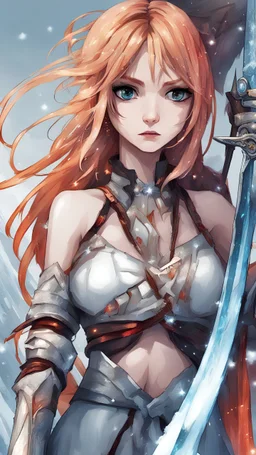 Girl with fire and ice swords