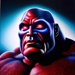 Ultra detailed fullbody Portrait in oil on canvas of Darkseid merges with Dark King,extremely detailed digital painting, extremely detailed face,crystal clear Big glowing eyes, mystical colors ,perfectly centered image, perfect composition, rim light, beautiful lighting,masterpiece,8k, stunning scene, raytracing, anatomically correct, in the style of robert e howard and Ken Kelley and Ohrai Noriyoshi and Simon Bisley and uncannyknack