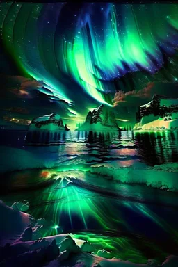 Exotic seas reflecting strange auroras