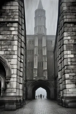 Creepy Old photo of Southampton bargate and eerie cat man