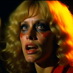 Horror movie shot, spooky, ultra realistic temple, ultra realistic hot blonde women, pieces of meat, organs, giant black eye, dynamic, very excited people, hypermaximalist figures, light, 1970's Italian horror movie, sinister,, Dario Argento, Stanley Kubrik, ornate, 4k, photorealism