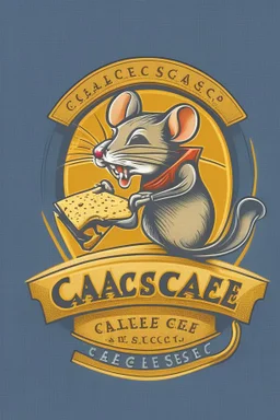 Mouse stealing cheese logo design