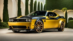 A (((BMW Dodge Challenger))) featuring a luxurious interior, advanced technologies, and a sleek body kit designed by MANSORY, exuding an air of sophistication and power