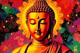 pop art pixels 1000 images budha in the style of klimt