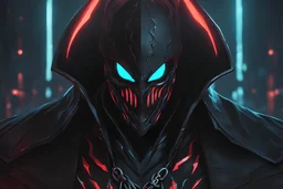 Pyke venom in 8k solo leveling shadow artstyle, pirate them, mask, close picture, sea, neon lights, intricate details, highly detailed, high details, detailed portrait, masterpiece,ultra detailed, ultra quality