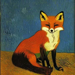 Portrait of a fox by Van Gogh