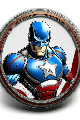 captain america animated inside a medalion