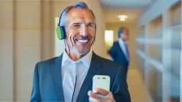 hotel owner holding apple earbuds