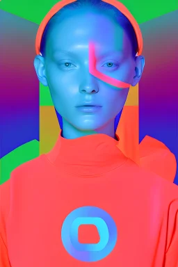 I would like a logo for AI Wear which is a unisex clothing brand that features designs generated by artificial intelligence. The logo should be modern, bold and attention-grabbing, while reflecting technology and innovation. Colors: The color palette should be bright and energetic, but not too garish