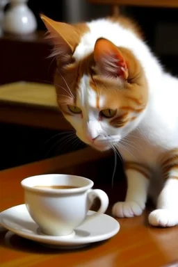 Cat brewing tea cute