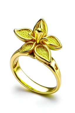 Gold ring design for women in the shape of a cute orchid flower