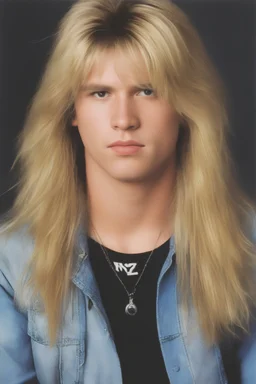 full color image, 1980's yearbook photo, teenager, Vince Neil, 14 years old, photorealistic, --ar 9:16 --style raw