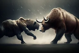 the bull defeats the bear