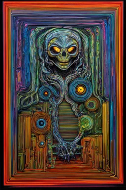 Shadow work; in the style of Hundertwasser and Giger