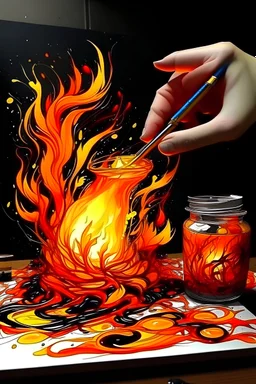 Turn A R H into a flaming artistic