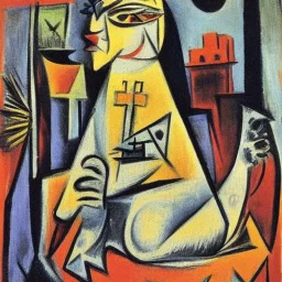 the cat travels in the Plaza de la Merced by Picasso