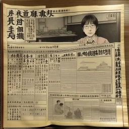 80's Japanese newspaper in the style of a word document