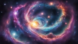 Cosmic being consuming galaxy