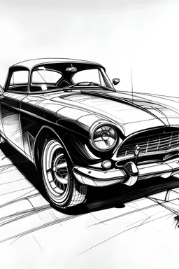 Drawin car Black and white