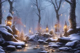 RIVER ROCK FOREST WINTER LANTERN