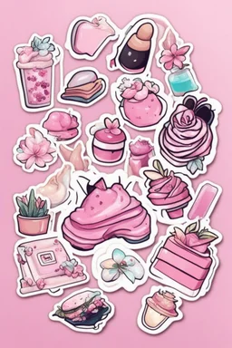 aesthetic girly stickers template