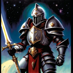 fantasy space knight 90's tcg art