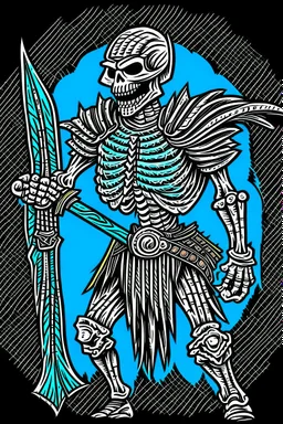 skeleton warrior, comic style