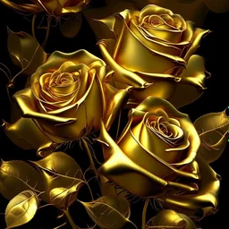 gold roses