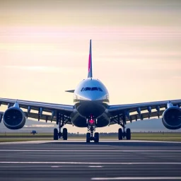 Image of a plane about to take off from the ground, 4K