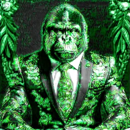 gorilla wearing a very fancy suit