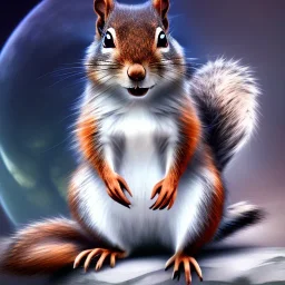 squirrel “wearing avatar make up”